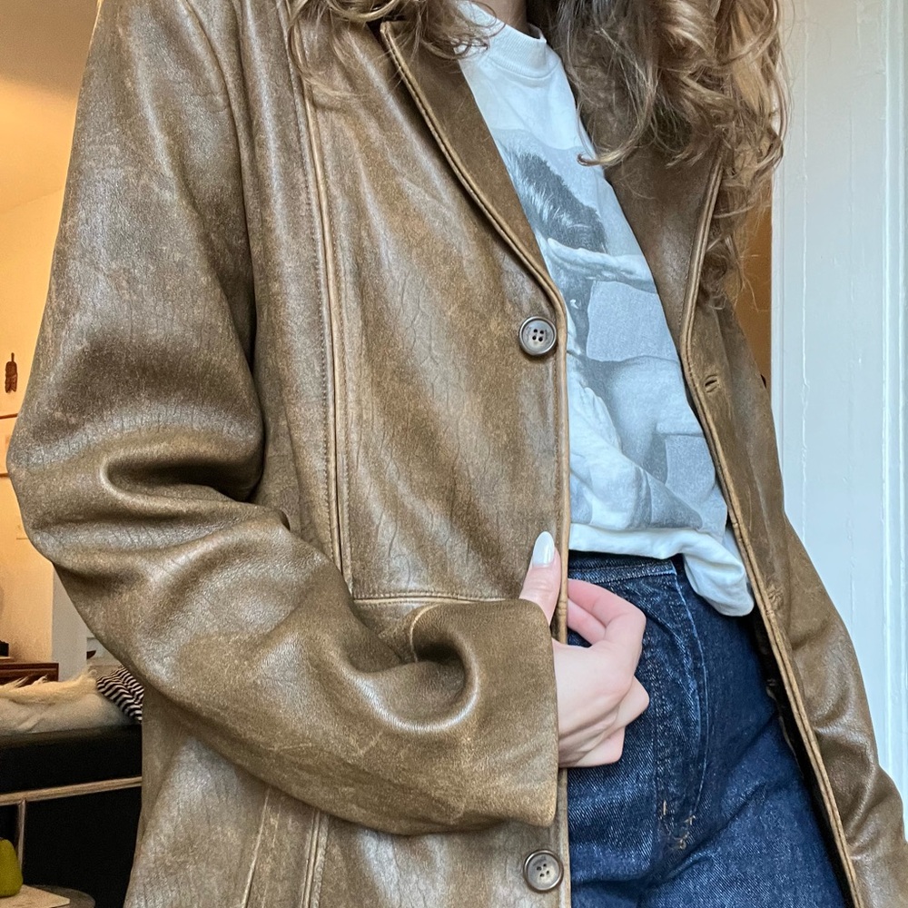 Women’s Rogue Brown Leather Trench Coat